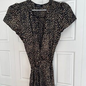 Ankara Black and Tan Patterned Dress